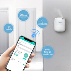 Azoss Smart Aroma Mist Diffuser, Black – 400ml Bluetooth-Controlled, Silent, Energy-Saving Aromatherapy Machine for Home, Office, Hotel in Qatar