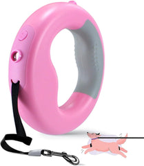 LED Retractable Dog Leash 3M - Black/White/Blue/Pink