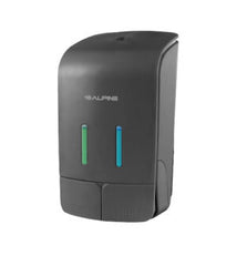 Alpine ALP426-GRY grey double soap and hand sanitizer wall-mounted dispenser