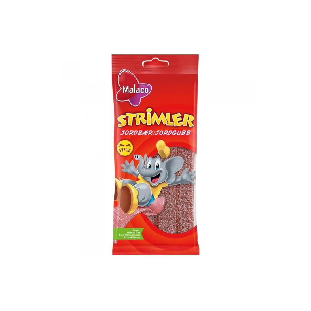 Malaco Strimler Strawberry Sour Candy Strips