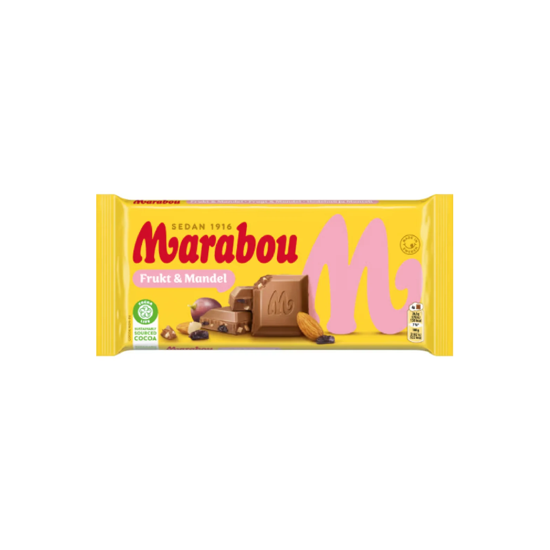 Marabou Fruit Almond and Raisin Milk Chocolate Bar