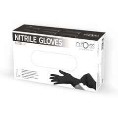 AZOSS | Black Nitrile Powder Free Disposable Glove, 100Pcs - Large