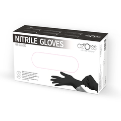 AZOSS | Black Nitrile Powder Free Disposable Glove, 100Pcs - Small