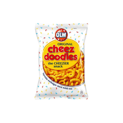 OLW Cheez Doodles crispy cheese corn puffs in a family-sized 160g bag for snack lovers.