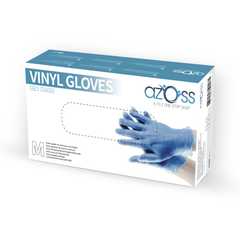 Azoss Disposable Vinyl Gloves Blue - Medium