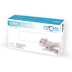 Azoss Vinyl Gloves Clear X-Large - 100Pcs
