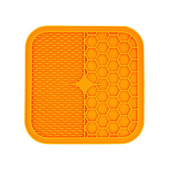 Lick Mat 15.5cm, Pet Slow Feeder - Orange/Blue