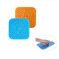 Lick Mat 15.5cm, Pet Slow Feeder - Orange/Blue