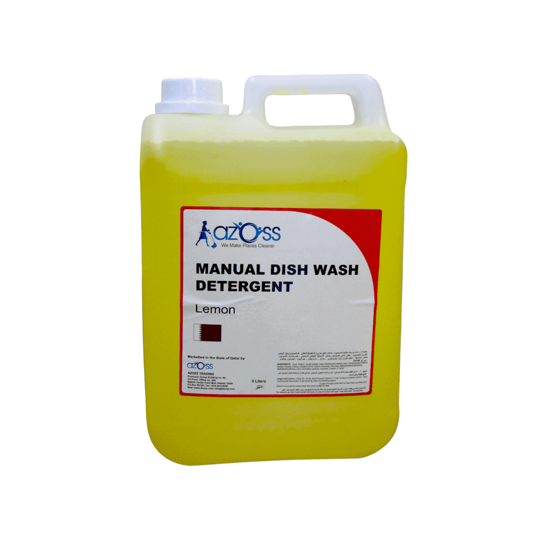 Elevate your dishwashing experience with azoss manual dish wash detergent in Qatar. Our specially formulated detergent is designed to cut through tough grease and stubborn food residues, leaving your dishes sparkling clean with a pleasant, fresh lemon scent. Azoss makes dishwashing a breeze, ensuing that your kitchen remains a hub of cleanliness and hygiene. Azoss Qatar's choice for cleaning and hygiene.