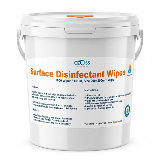 Azoss | Heavy Duty  Disinfectant Surface Wipes, Blue, 1000 Wipes