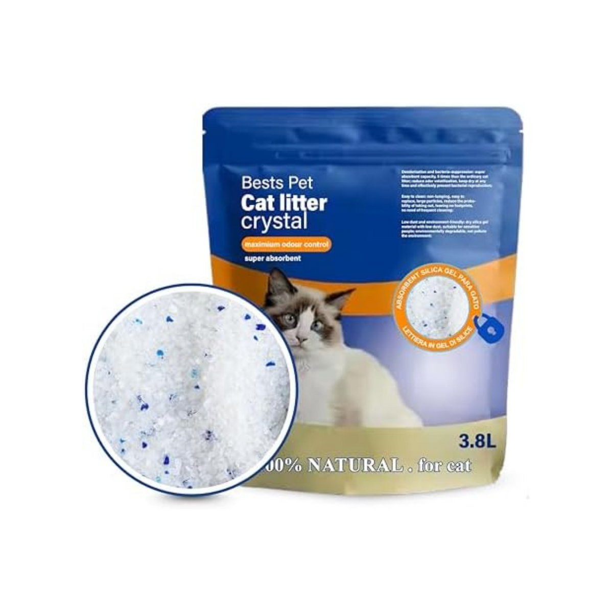 Crystal Cat Pet Litter - Odor Control & High Absorption