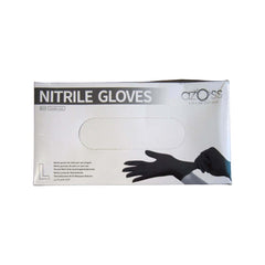 Azoss disposable large black nitrile powder free material gloves formulation features added thickness to provide excellent barrier protection