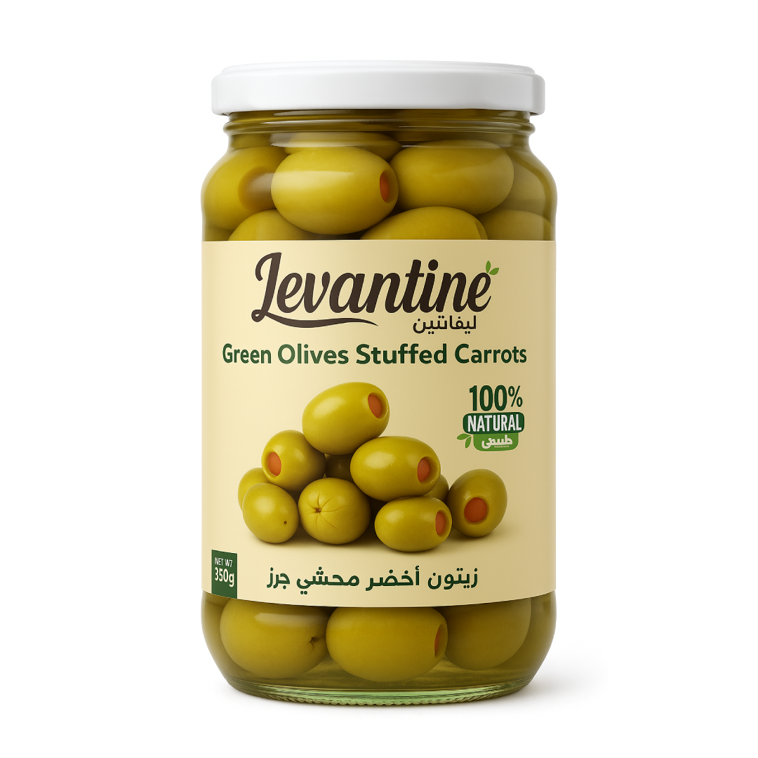 Levantine Premium Green Olives Stuffed with Carrots - 620ml