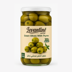 Levantine Green Olives Stuffed with Thyme – 610ml Glass Jar