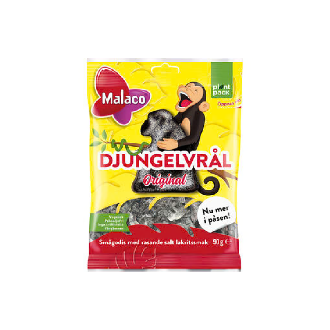 Malaco Super Salty Licorice Candy – 90g Bag