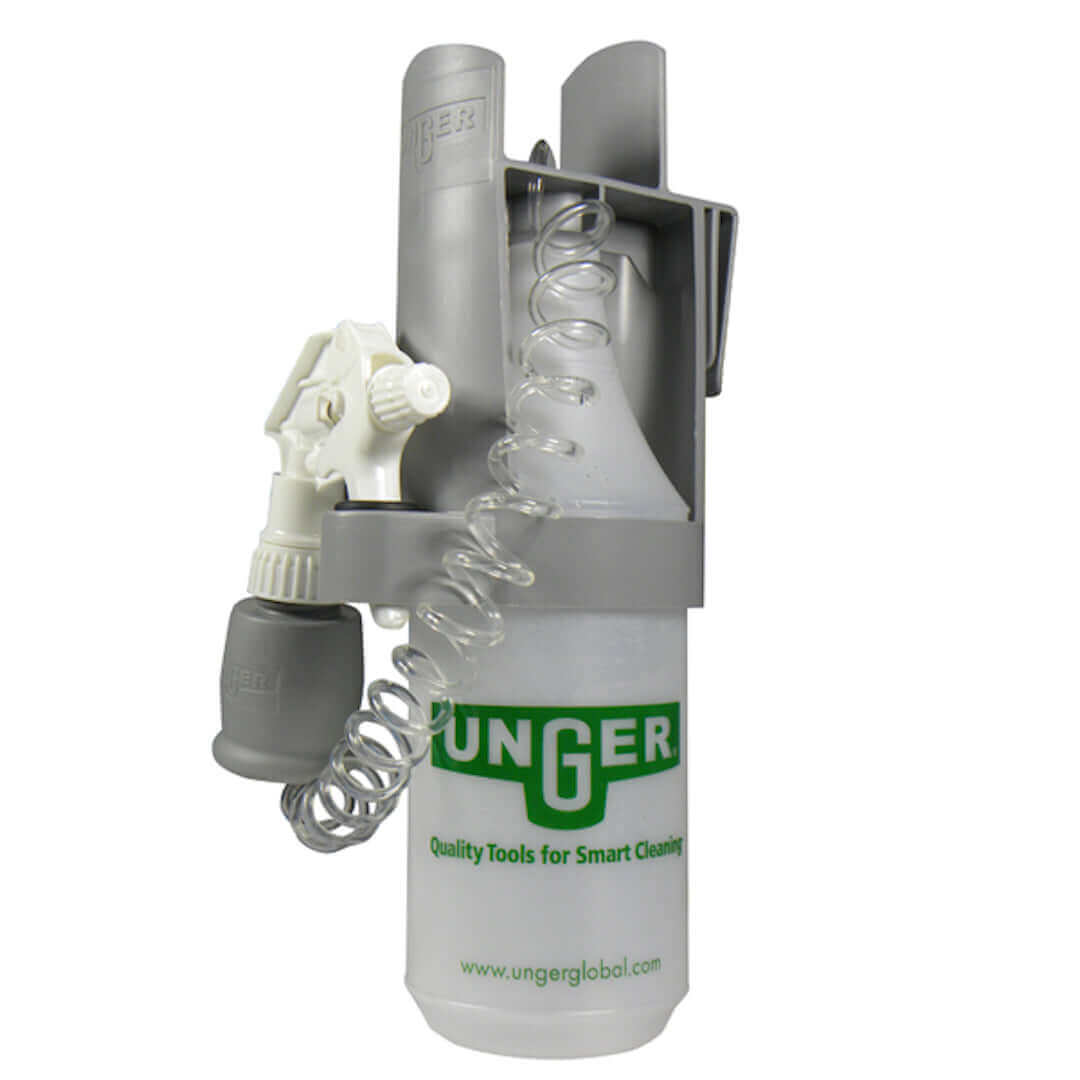 This glass and window cleaning kit features hoses for upside-down spraying and also includes a SmartColor decal kit. Sprayer on a belt hooks onto belt.