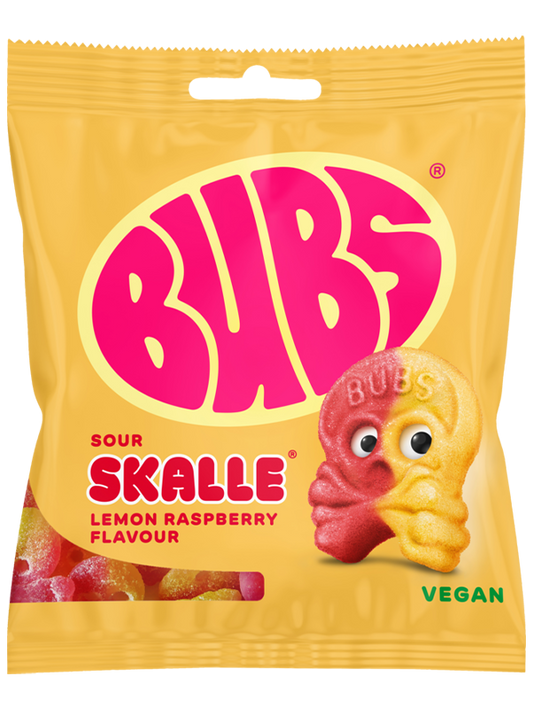 BUBS Sour Skalle Lemon Raspberry Candy 155g