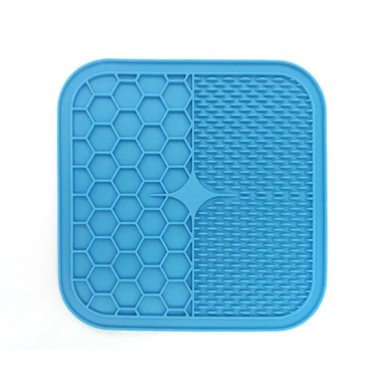 Lick Mat 15.5cm, Pet Slow Feeder - Orange/Blue